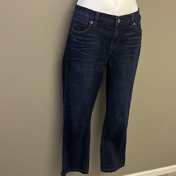 Lucky Brand Brooke Boot Dark Wash 5-Pocket Button Zip Closure Blue Jeans-8/29 - Picture 3 of 13